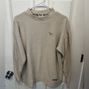 Victoria's Secret PINK Tan Women’s Crewneck Sweater